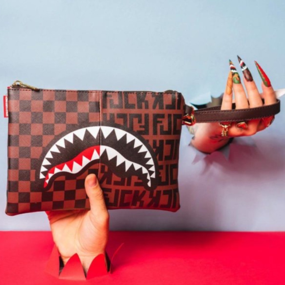 SPRAYGROUND SPLIT THE CHECK POUCHETTE BAG